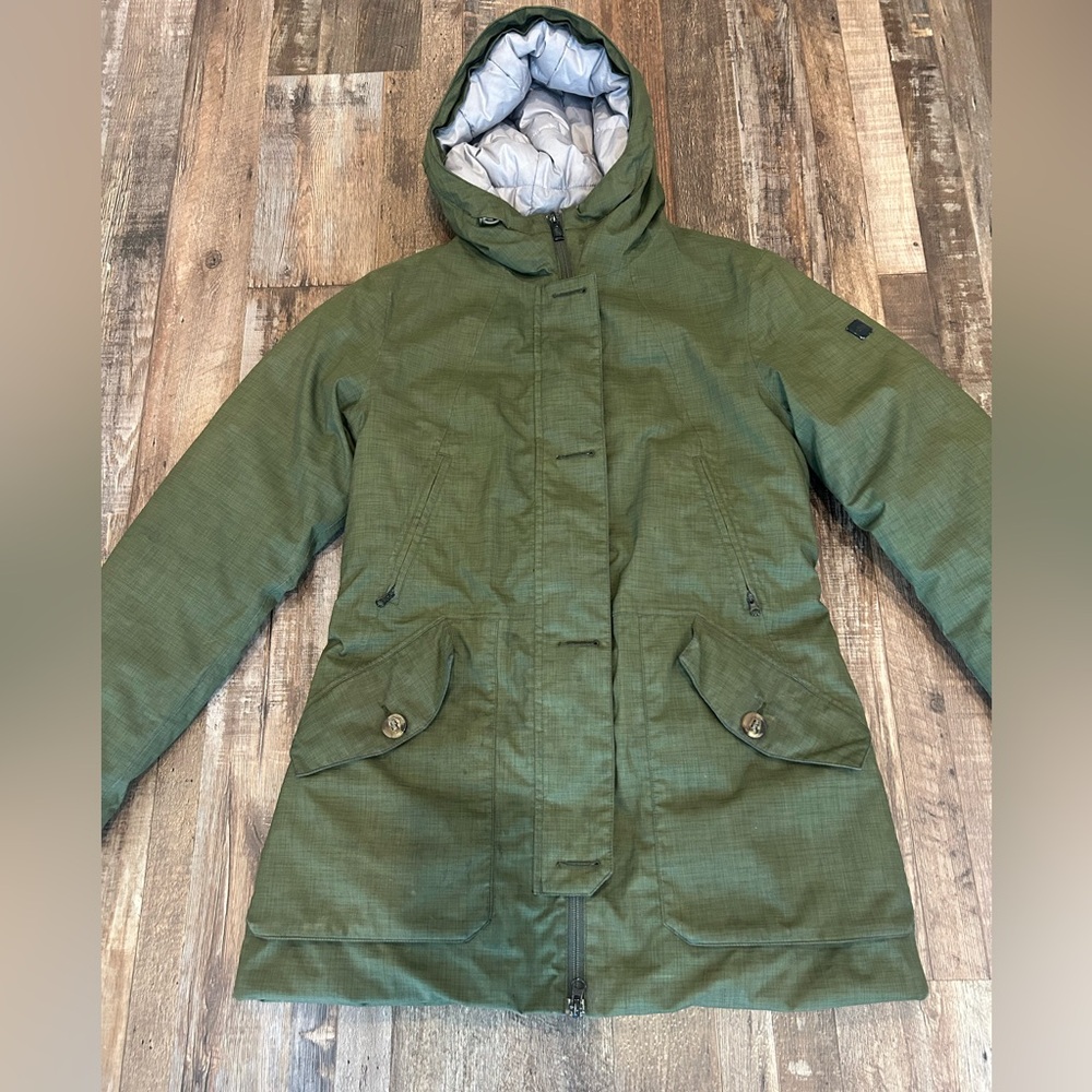 The North Face Olive Green Hooded Puffer Parka